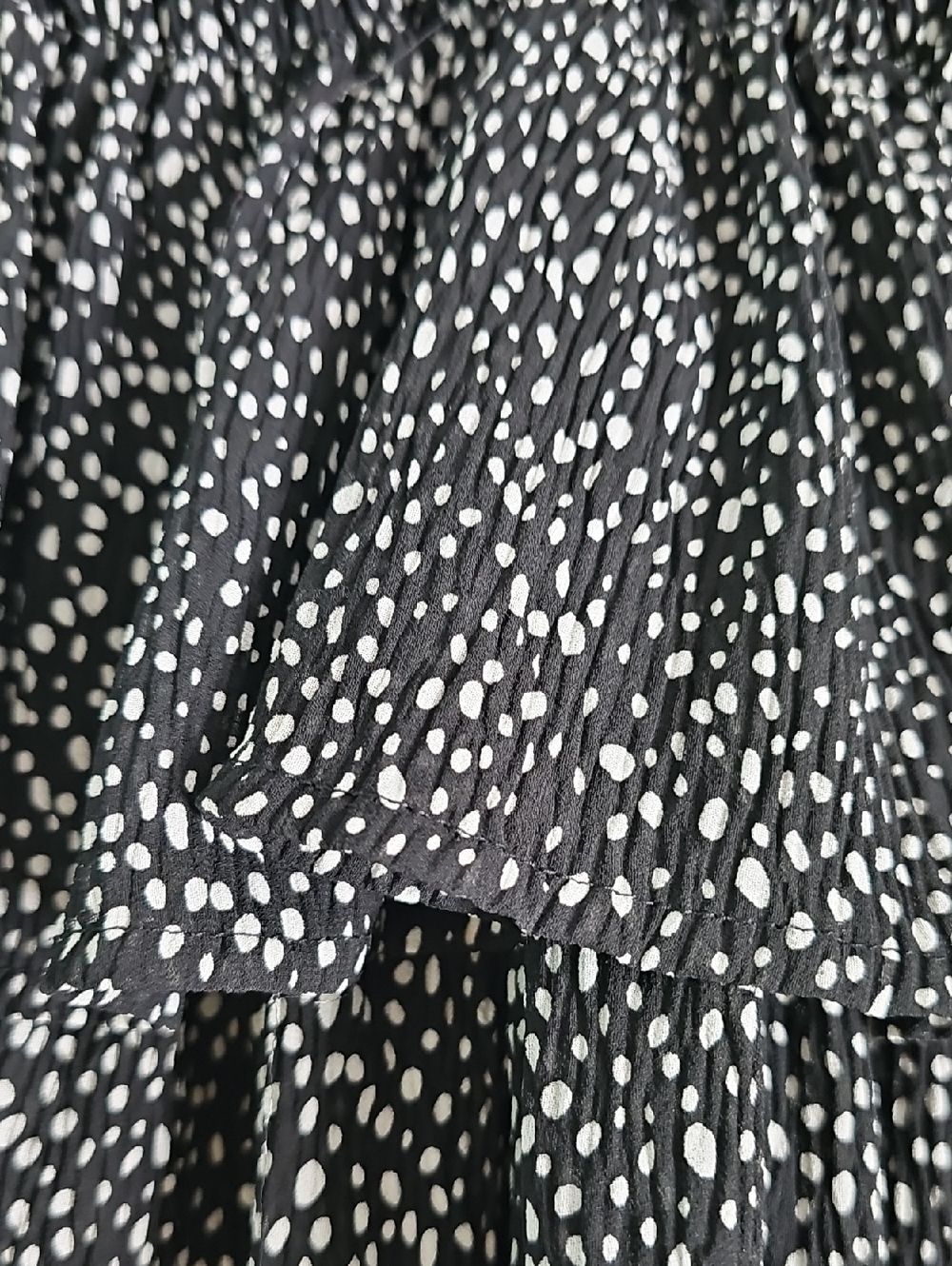 Mustard Seed Black and White Dot Tiered Mini Skirt - Picture 2 of 5